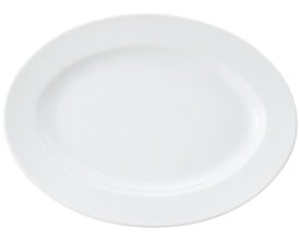 白玉渕 リム12吋プラター 洋食器 楕円・変形プレート（L） 業務用 約30.7cm 洋食レストラン 大皿