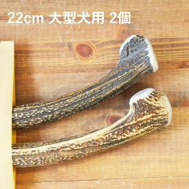＼スーパーSALEポイント5倍／【 22cm 大型犬用 】【2個セット】エゾ鹿の角 犬 おやつ 無添加 国産 北海道産 ペット・ペットグッズ ドッグフード ガム 骨（ボーン）型 鹿の角 硬い 長持ち おもちゃ 鹿角 角ガム