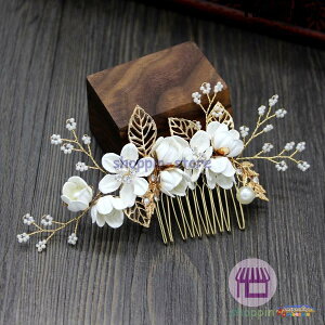 髪飾り かんざし ヘアコーム 花 ボタニカル 白 ホワイト 和装 洋装 結婚式 着物 成人式 卒業式 フォーマル パーティ ヘアアクセサリー 振袖 留袖 髪留め