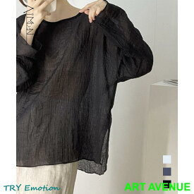 ワッシャー ブラウス レディース 長袖