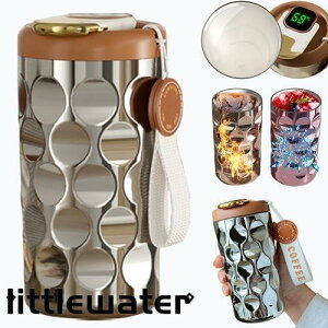 魔法瓶 水筒 410ML ウォーターボトル マグボトル 温度表示 保温保冷 真空断熱 コーヒー 蓋付き 持ち運び タンブラー ステンレス