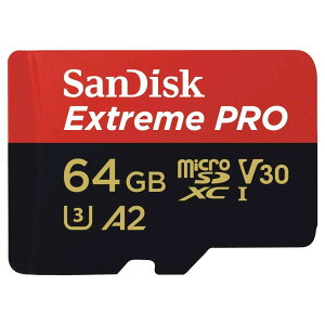 SanDisk microSDXC 64GB Extreme PRO UHS-1 U3 V30 4K Ultra HD �A�v���œK���Ή� SD�A�_�v�^�[�t 3�N�ۏ�