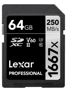 Lexar SD�J�[�h 64GB 128GB 256GB SDXC UHS-II U3 V60 1667x 250MB/s �����]�� 4K HD 3D����B�e�p �������[�J�[�h