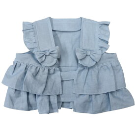 冷却ベスト キッズ 子供用 120 140 サックス 熱中症対策グッズ フリル リボン付き ノースリーブ 夏用 クールベスト 保冷剤なし 冷却ウェア 暑さ対策