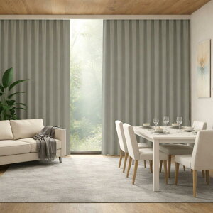 1���Ռ��J�[�e�� ��125×��225cm 2���Z�b�g ���{�� �h�� �ՔM �ۉ� �f�M �ߓd�΍� ���n �V���v�� �O���[ ���� �h���[�v�J�[�e��