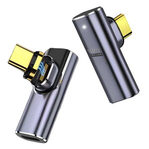 USB-C �ϊ��A�_�v�^ �}�O�l�b�g�� L���^ 2�Z�b�g 40Gbps �����f�[�^�]�� 140W PD�}���[�d 8K 60Hz �f���o�͑Ή� ���΃R�l�N�^ �����z�� �f���h�~ USB Type-C �I�X-���X �ϊ��R�l�N�^