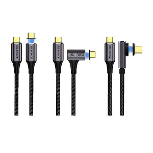 USB-C �}�O�l�b�g�P�[�u�� 100W 140W PD�}���[�d 20Gbps 40Gbps �����f�[�^�]�� 8K 60Hz �f���o�� E-Marker�`�b�v���� �ɑ����c �҂ݍ��� ���ϋv