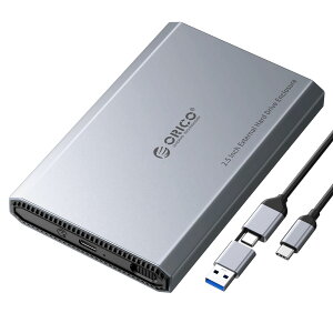 �A���~ 2.5�C���` HDD �P�[�X USB 3.2 GEN 2�ڑ� 2.5�C���` SATA HDD SSD �P�[�X 6Gbps�����]�� �n�[�h�f�X�N�P�[�X 6TB�e�ʂ܂� macOS Windows Linux OS�Ή� USB C-USB A C 2 in 1�P�[�u���t��
