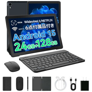 �^�u���b�g - FancyDay Android15 �^�u���b�g 10�C���` 24GB+128GB+1TB�g�� wi-fi6���f�� 8�R�ACPU 1280*800��� Widevine L1�Ή� Bluetooth5.4 WiFi 6 5000mAh�o�b�e���[ 5MP/8MP�J���� ��F�� �L�[�{�[�h+���C�����X�}�E