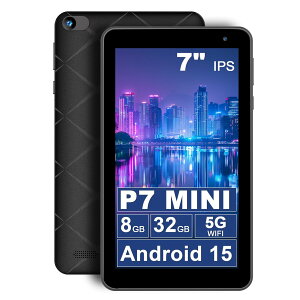 7�C���`�i18cm�j�^�u���b�g�A5�R�AAndroid 15�^�u���b�g�A8GB RAM�A32GB�X�g���[�W1TB�g���A5G WiFi�A1024x600 IPS HD�f�B�X�v���C�A3500mAh�A�f���A���J�����AType C�^�u���b�gPC�i�u���b�N�j