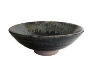 茶道 平茶碗 抹茶 野点 夏茶碗 野点碗 抹茶碗 美濃焼 ゆず天目 ／ 天目茶碗 ／ 鬼天目 ／ 柚子天目