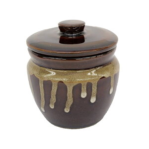 陶器 ミニ壺 ( 小 ) 蓋付き 卓上 梅干し入れ 漬物入れ 味噌入れ 薬味入れ タレ入れ 調味料入れ 梅干し壺 味噌壺 漬物壺 タレ壺