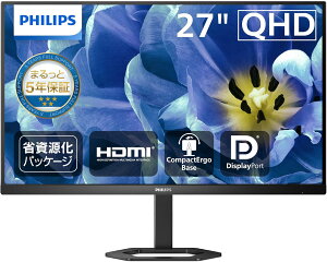 PHILIPS �t���f�B�X�v���C PC���j�^�[ 27E1N5500B/11 (27�C���`/5�N�ۏ�/WQHD/IPS/HDMI,Display Port/��������/�`���g/�s�{�b�g/�t���[�����X/Adaptive Sync/������h�~/�u���[���C�g�y��/sRGB121.46%)