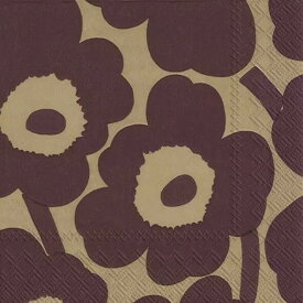 【送料無料】マリメッコ　ペーパーナプキン　552663　ウニッコ　 リネンボルドー　33×33cm　20枚入り　MARIMEKKO