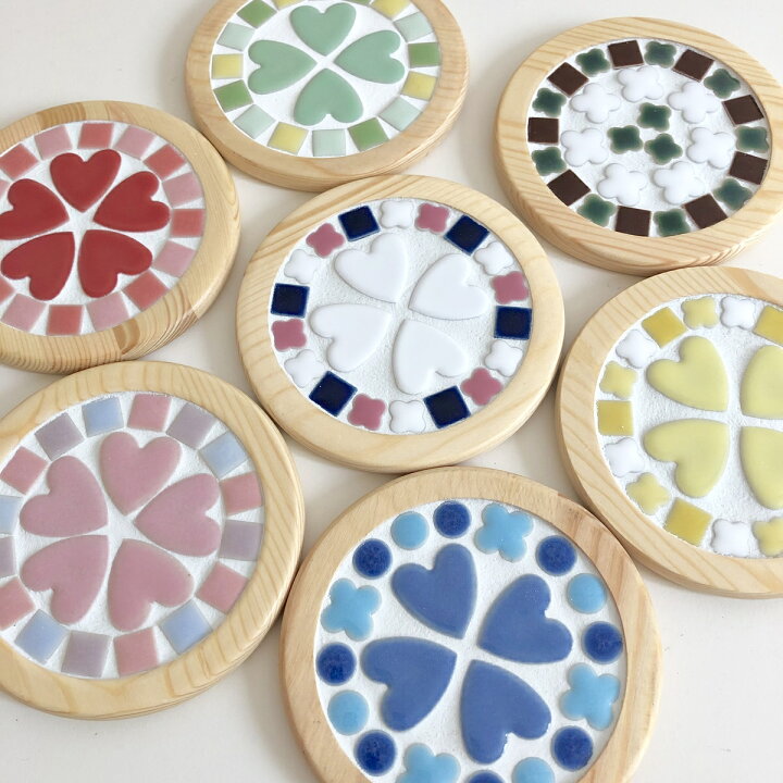 楽天市場 送料無料 タイルコースター タイル おしゃれ かわいい 北欧 シンプル 丸 ハンドメイド ナチュラル ギフト 木 ペア 結婚祝い 新築祝い 内祝い 誕生日 プレゼント プレゼント お楽しみ Minori Tileshop