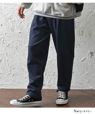 楽天市場 ワイドパンツ メンズ 冬 セミワイドパンツ スラックス メンズ テーパードパンツ ワイド パンツ タックパンツ ゆるパンツ イージーパンツ ウエストゴム パンツ 無地 ずぼん ズボン ウールライク 韓国 ファッション 春服 春 春夏 メンズファッション モード系