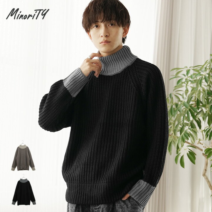 楽天市場】セーター メンズ 冬服 メンズ 切り替え ニット メンズ  