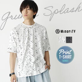 グラフィック tシャツ メンズ オーバーサイズ tシャツ メンズ ビッグtシャツ メンズ 韓国 ビッグシルエット tシャツ メンズ 5分袖 6分袖 半袖 tシャツ プリント ペイント Tシャツ 総柄 トップス 韓国 ファッション 夏服 夏 春 メンズファッション minority マイノリティ