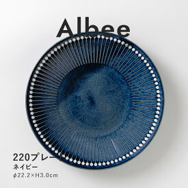 みのる陶器 【Albee（アルビー）】220プレート（Φ22.2×H3.0cm）ネイビー