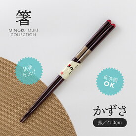 みのる陶器【箸】かずさ(21.0cm)赤