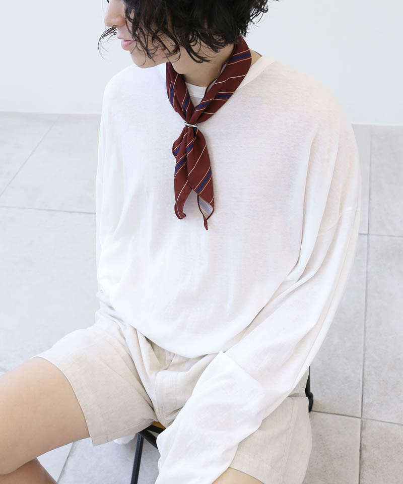 【MSB】 3色 リング付きスカーフ　メンズ　小物 メンズ ストール ストラプ柄スカーフ メンズ マフラー　メンズスカーフ　ハンカチ アクセサリー　 メンズ | minsobi