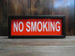 AMERICAN SIGN LAMP �T�C�������v NO SMOKING�y�O���ɔj������z