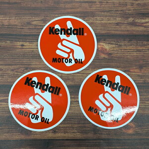 3���Z�b�g Kendall MOTOR OIL ���[�V���O�X�e�b�J�[ ���c�J�x�[�X ms078-3s