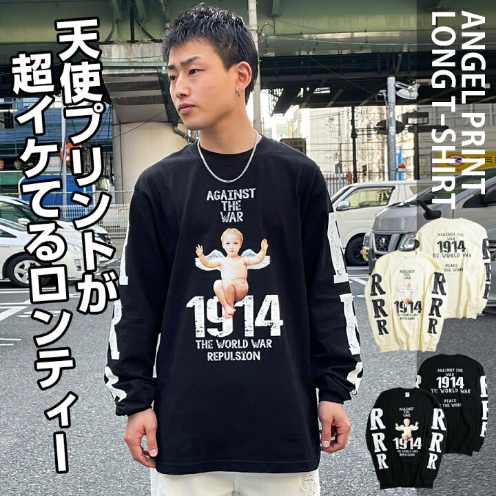 楽天市場】ロンT メンズ / 天使プリント ロンT メンズ 《 長袖 Tシャツ 