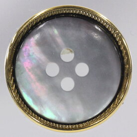 ボタン メタルボタン 金属ボタン 15mm 1個入 ゴールドG 是非特別な一着に 伝統的な高級 金属ボタン 本貝使用 表穴 ボタン 本物志向の方にピッタリ！トラディショナル