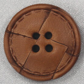 ボタン 本革レザーボタン 表四つ穴 サイズ豊富 ジャケット コート対応 うす茶 18mm 是非 手作り 日本製 のこだわりボタンを