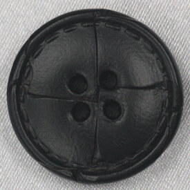 ボタン 本革レザーボタン 表四つ穴 サイズ豊富 ベスト ジャケット コート対応 黒 20mm 是非 手作り 日本製 のこだわりボタンを
