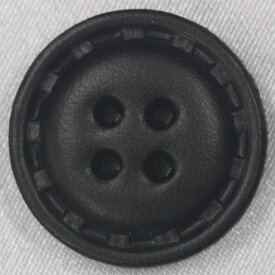 ボタン 本革レザーボタン 表四つ穴 サイズ豊富 ベスト ジャケット コート対応 黒 15mm 是非 手作り 日本製 のこだわりボタンを