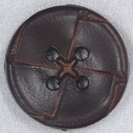 ボタン 本革レザーボタン 表四つ穴 サイズ豊富 ベスト ジャケット コート対応 NO2200-3 茶 25mm 是非 手作り 日本製 のこだわりボタンを