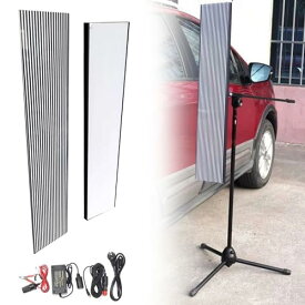 車のデント検出ツール、12V デントリフレクターボード、PDR ペイントレスデントリペアツール、LED ライトと調節可能なホルダー付きリフレクターラインボード、デントリペア用