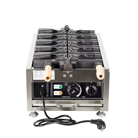 商業オープン口フィッシュワッフルメーカーアイスクリームたい焼きノンスティックステンレス鋼 5 個魚の形のワッフルマシン
