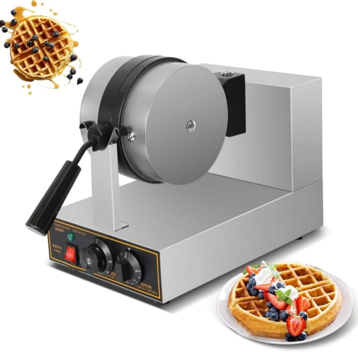 ワッフルメーカー 、業務用、1750Wテフロン加工の電気アイスクリームコーンマシンエッグロールメーカー、両面焼き ワッフル 焼き機 KCNNワッフルメーカー、業務用1750Wテフロンコーティング、110V、ワッフルコーンとワッフルを作るのに、両面焼き、50〜300