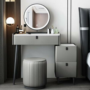 ドレッサー、鏡とライト付きの化粧台、引き出しと調節可能なキャビネット付きの化粧台、寝室に最適 (Color : C, Size : 70cm/27.5in)