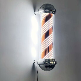 サインポール 理容 屋外 壁掛け式 LED 回転灯 バーバーポール 美容室と理髪店 ポールサイン ヘアサロンサイン 理髪ポール 防水 超高輝度 省エネ 理容ポールライト 理髪サイン 130CM 緑と白