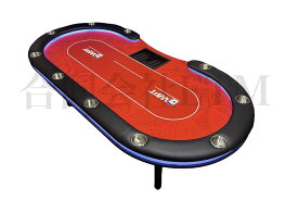LEDポーカーテーブル ドリンクホルダー付 テキサスホールデム カジノ 折り畳み脚10人 ( 240×120cm)