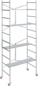 『ポイント4倍!7月限定!』足場 高所作業台 500kg 足場台 足場板 作業用踏台 作業台 折りたたみ 移動足場 ステップ 踏台 作業 折りたたみ足場 可搬式作業台 折りたたみ作業台 折りたたみ式足場 移動式足場 作業用足場 道具が置ける幅広ステップ 軽量 持ち運び便利