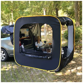 『ポイント3倍!8月限定!』バックドア テント キャンプ用 車用テント トランクテント 震災 災害用 防水・UV機能 メッシュ窓付き 虫除け対策 リアゲート ハッチバックテント 車中泊 車と連結 屋根シート付 簡単設営 アウトドア 台風 防災グッズ black ロッドなし