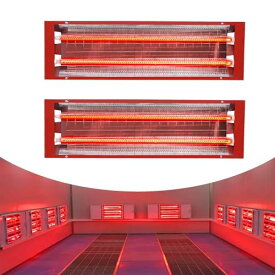 塗装ヒーター 赤外線ヒーター 塗装 スプレーペイントベーキングルーム 2個 2000W 110V 自動車用赤外線塗装硬化ヒートランプ、RT- 200℃/392℉加熱温度、各ランプ加熱面積1m³/35.3ft³ 自動車用コーティング