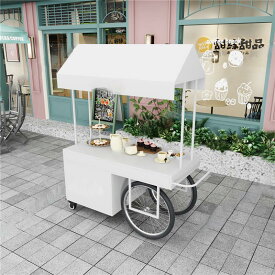 『ポイント5倍!9月限定!』北欧風アイアン花車、屋台車、ショッピングモールのプロモーション用、引き出し付きキャビネット、移動式販売車、アウトドア展示販売車
