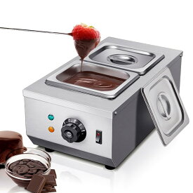 チョコレート溶融機 融解ポット 溶融鍋 ポット2個 溶融用鍋 30-80℃ 湯煎 DIYチョコ ミルク クリーム バター チーズ 材料溶融 保温 手作りチョコ 手作りキャンドル 業務用 家庭用 ケーキ屋 カフェ ホテル レストラン ギフトショップ