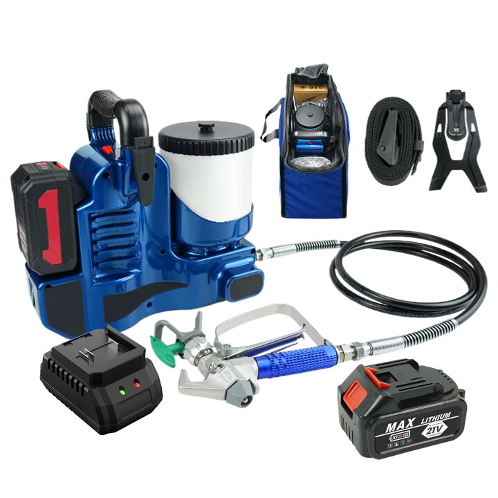 楽天市場】500W コードレスエアレススプレー機、1.1L/分高圧塗装機、1 