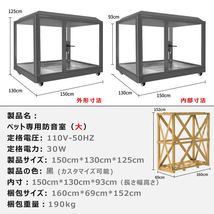 楽天市場】ペット用防音室 犬小屋 調節換気ファン付き 10MMの厚さ遮音 