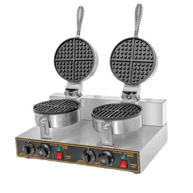 『ポイント2倍!7月限定!』業務用バブルワッフルメーカー、両面焼き ワッフル 焼き機1200ワットエッグバブルパフアイロン、180°回転可能2つのパンと木製ハンドル、ノンスティックテフロンコーティング付きステンレススチールベーカー、 家庭用および業務用