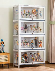 フィギュアケース フィギュア ディスプレイキャビネット 4段 幅60cm密閉防塵設計 コレクションラック フィギュア グッズ ディスプレイケース ディスプレイスタンド 大容量 リビングルーム 寝室 オフィス 手工芸品店対応 （ホワイト，60 x 33 x 141.5 cm）