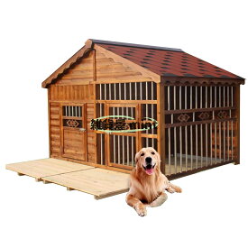 犬小屋 屋外用 大型犬 犬小屋 屋外 犬 ハウス 犬小屋 屋外冬用犬小屋 中型犬および大型犬用(Color:1,Size:160CM)