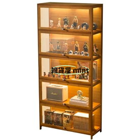 ココレクションケース ディスプレイキャビネット1-5層 コレクションケースショーケース アクリル 天然竹フレーム、安全で健康、ホバーフリップキャビネットドア 気密性と防塵性 お手入れが簡単 リビングルーム、寝室、手工芸品店など (5層,長さ：70 cm) [並行輸入品]